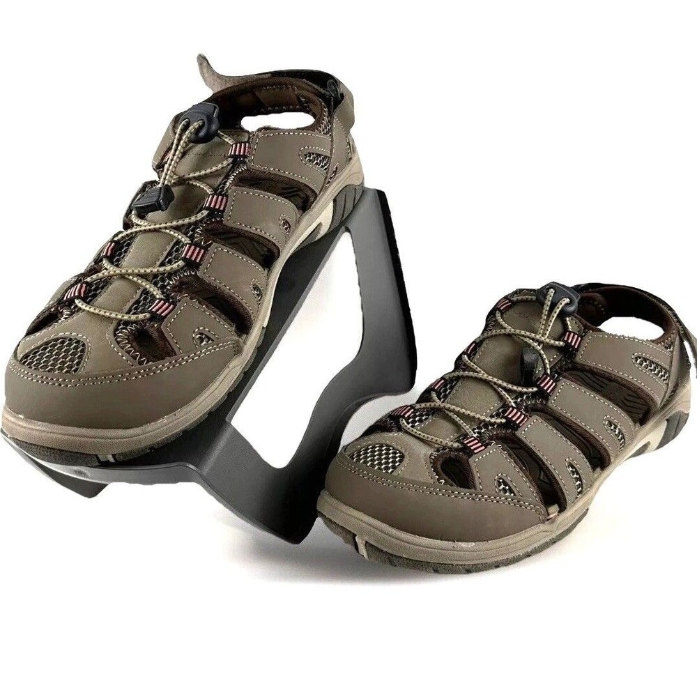 Eddie Bauer Womens Leather Sandals Hiking Walking Sport Blakely Brown Tan Pink 9